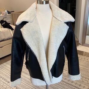 Faux leather Sherpa Jacket